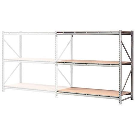 Global Industrial 3 Level, Extra HD Bulk Storage Rack, Wood Deck, Add On, 60inW x 18inD x 72inH 504591